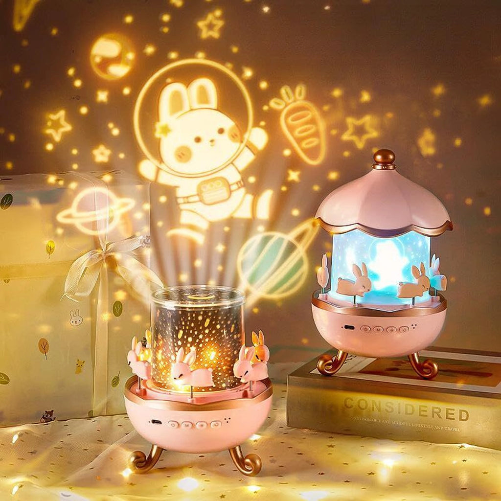 Bluetooth Speaker Night Lamp with LED Fairy Lights, Cute Bunny Decorative Table Lamp (1 Pc)